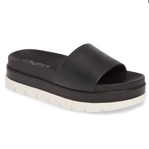 J/Slides NYC Bibi Leather Platform Slides